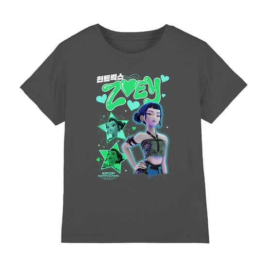 K-Pop Demon Hunters Childrens/Kids Huntrix Zoey T-Shirt (Charcoal) - Image 1