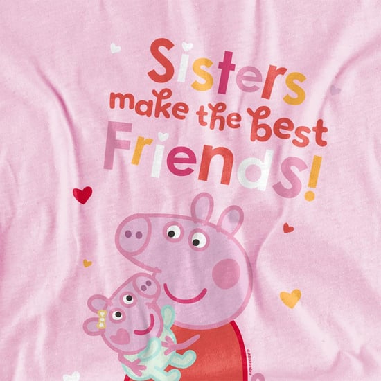 Peppa Pig T-shirt met de tekst ‘Meisjes en zussen zijn de beste vriendinnen’ van Peppa Pig (Roze) - Image 3