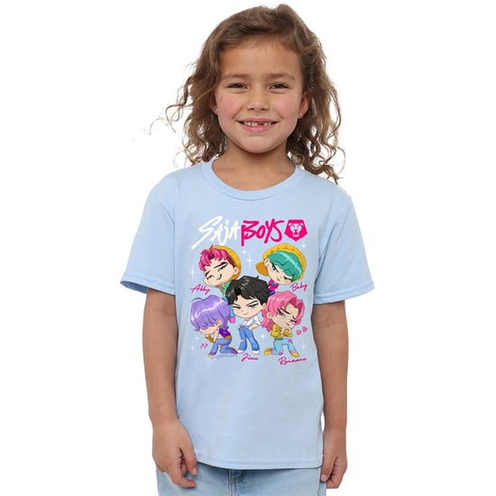 K-Pop Demon Hunters Childrens/Kids Saja Boys Chibi T-Shirt (Light Blue) - Image 4