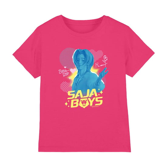 K-Pop Demon Hunters Childrens/Kids Romance Saja Boys T-Shirt (Hot Pink) - Image 1