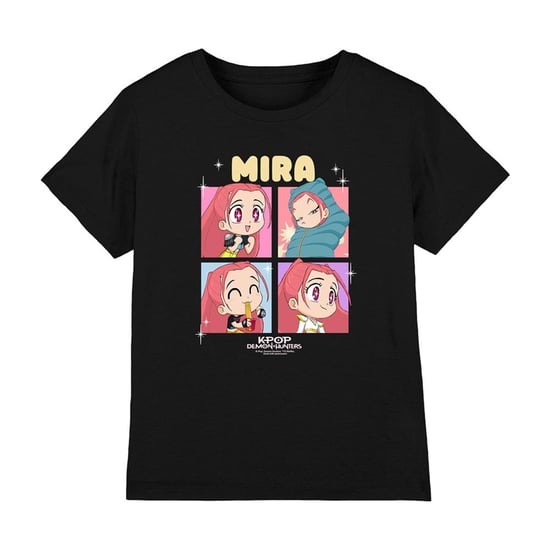 K-Pop Demon Hunters Childrens/Kids Huntrix Mira Chibi Group T-Shirt (Black) - Image 2