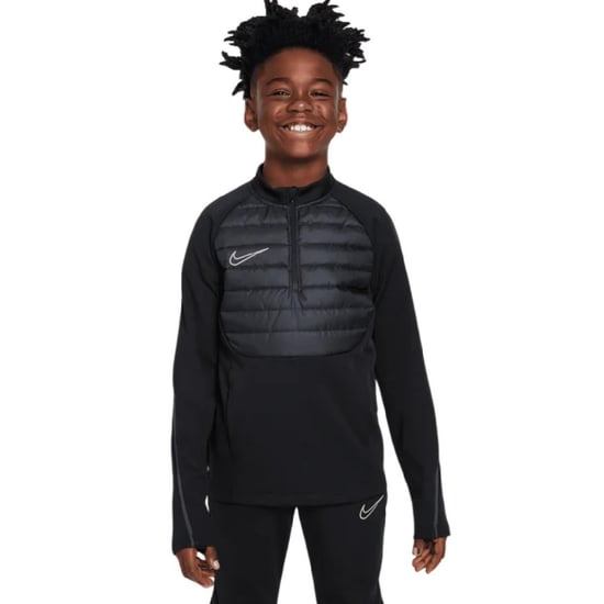 Nike Childrens/Kids Swoosh Raglan Long-Sleeved Drill Top (Black/Reflective) - Image 1