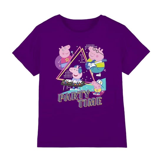Peppa Pig Kinderen/Kinderen Party Time Familie T-shirt (Paars) - Image 1