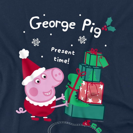 Peppa Pig Kinderen/Kinderen George Pig Present Kerst-T-shirt (Marine) - Image 3