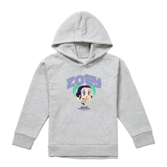 K-Pop Demon Hunters Childrens/Kids Zoey Collegic Pullover Hoodie (Heather Grey) - Image 1
