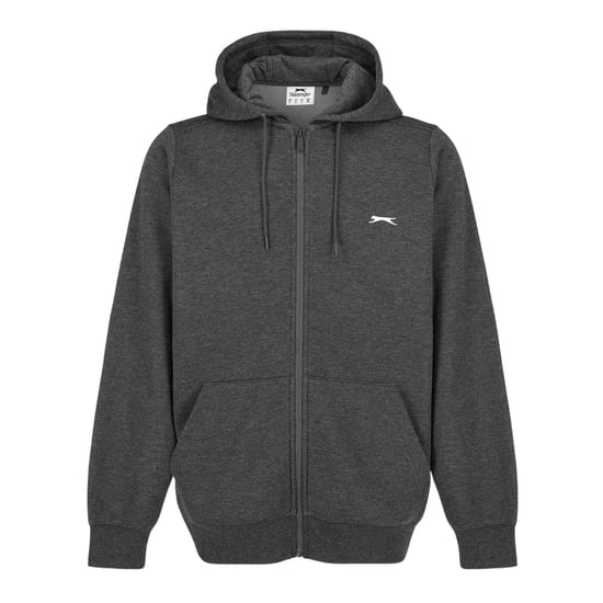 Slazenger Heren Polycotton Full Zip Hoodie (Houtskool mergel) - Image 1