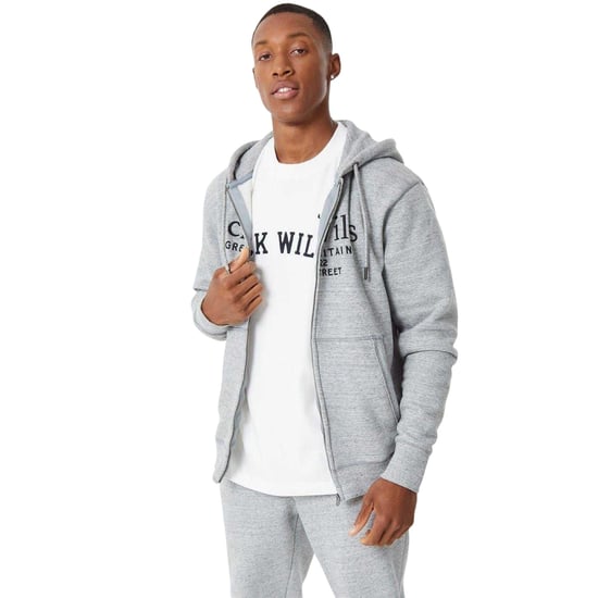 Jack Wills Mens Pinebrook Graphic Full Zip Hoodie (Grey Marl) - Image 2
