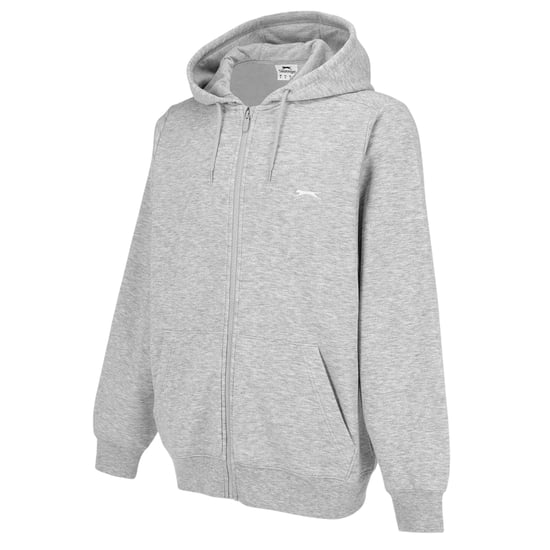 Slazenger Mens Polycotton Full Zip Hoodie (Grey Marl) - Image 3