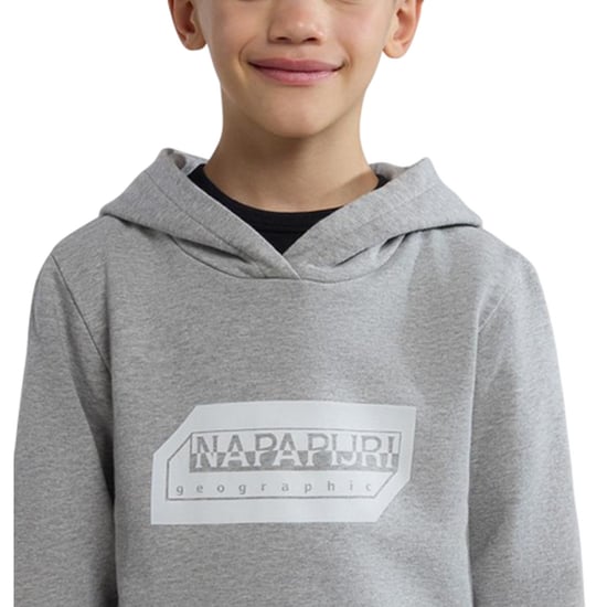 Napapijri Childrens/Kids Kitik Drawstring Hoodie (Grey) - Image 4