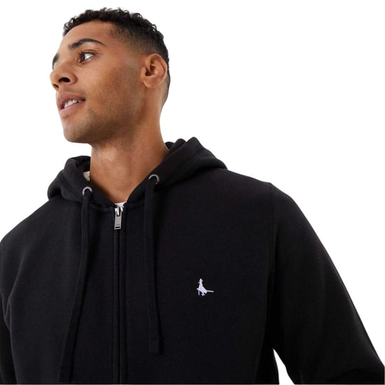 Jack Wills Mens Pinebrook Graphic Full Zip Hoodie (Black) - Image 4