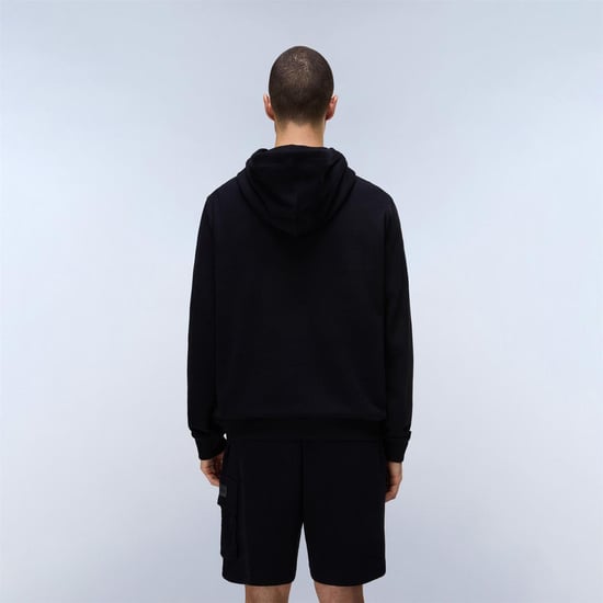 Napapijri Heren-hoodie van katoen met boxlogo en losse pasvorm (Zwart/Grijs) - Image 4