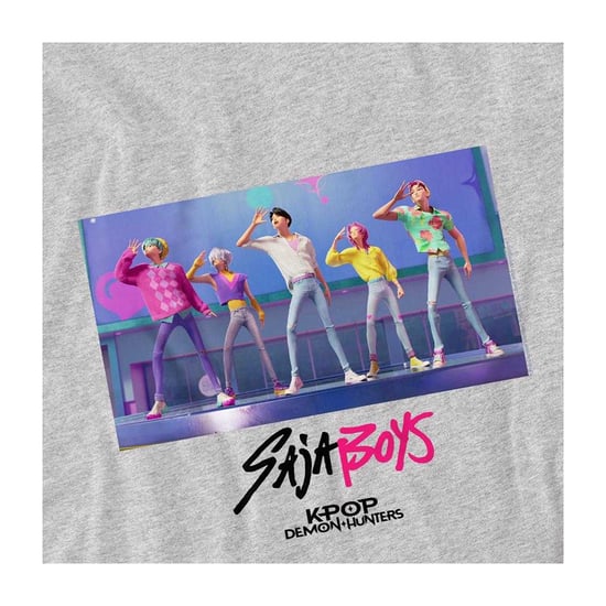 K-Pop Demon Hunters Soda Pop Saja dans-T-shirt voor jongens (kinderen) (Atletische Heide) - Image 3