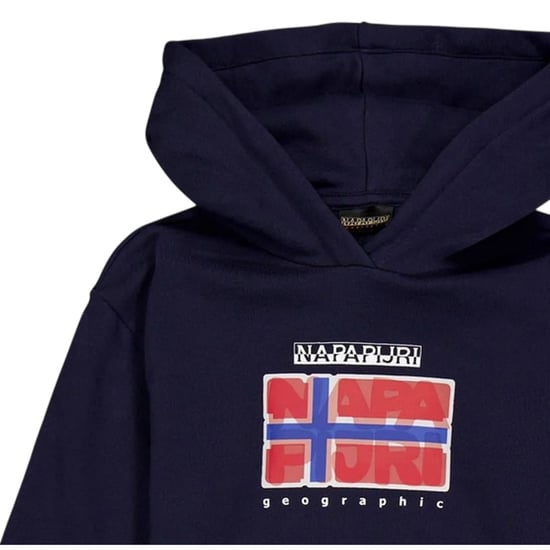 Napapijri Childrens/Kids Sella Flag Hoodie (Marine Blue) - Image 3