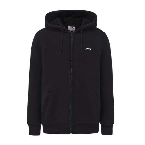 Slazenger Herenhoodie met voering en doorlopende rits van Borg (Zwart) - Image 1