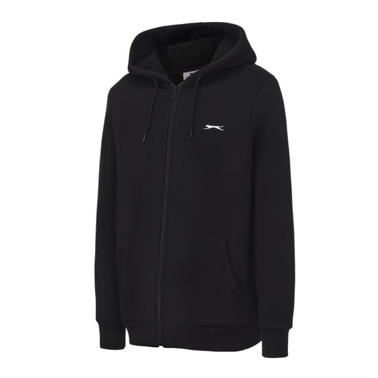Slazenger Herenhoodie met voering en doorlopende rits van Borg (Zwart) - Image 3