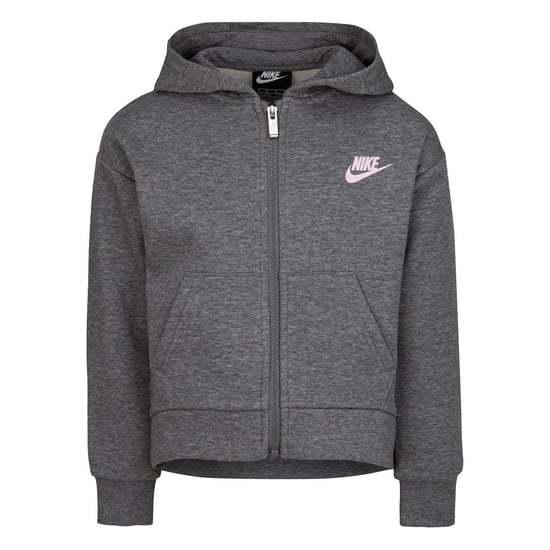 Nike Childrens/Kids Embroidered Logo Cotton Full Zip Hoodie (Carbon Heather) - Image 1