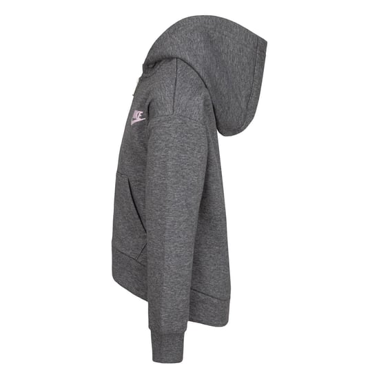 Nike Childrens/Kids Embroidered Logo Cotton Full Zip Hoodie (Carbon Heather) - Image 4