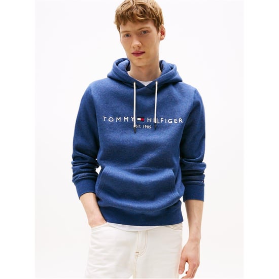 Tommy Hilfiger Mens Logo Hoodie (Aegean Blue) - Image 2