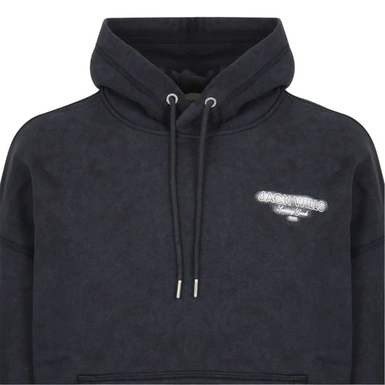 Jack Wills Mens Script Long-Sleeved Hoodie (Black) - Image 3