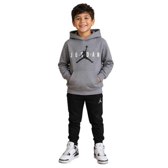 Nike Childrens/Kids Air Jordan Jumpman Hooded Pullover Hoodie (Carbon Heather) - Image 1
