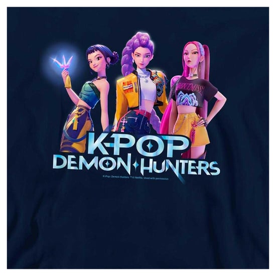 K-Pop Demon Hunters Childrens/Kids Huntrix Group Pullover Hoodie (Navy) - Image 4