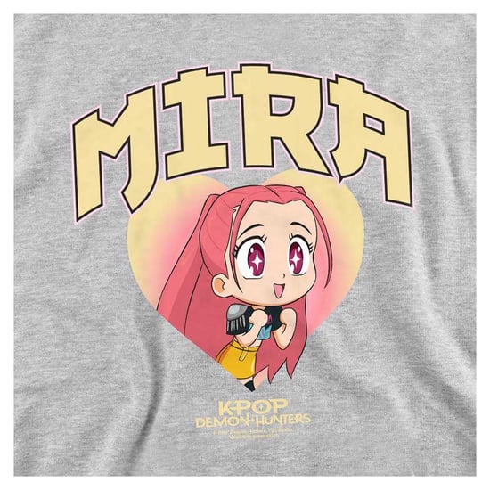 K-Pop Demon Hunters Childrens/Kids Huntrix Mira Collegic Pullover Hoodie (Heather Grey) - Image 3