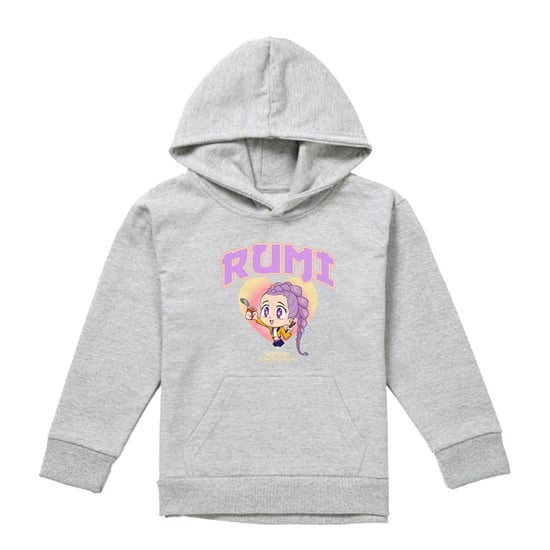 K-Pop Demon Hunters Childrens/Kids Huntrix Rumi Collegic Pullover Hoodie (Heather Grey) - Image 1