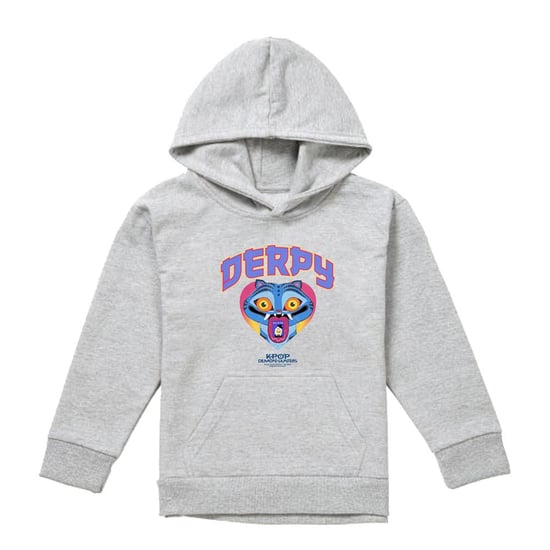 K-Pop Demon Hunters Childrens/Kids Derpy Tiger Collegic Pullover Hoodie (Heather Grey) - Image 1