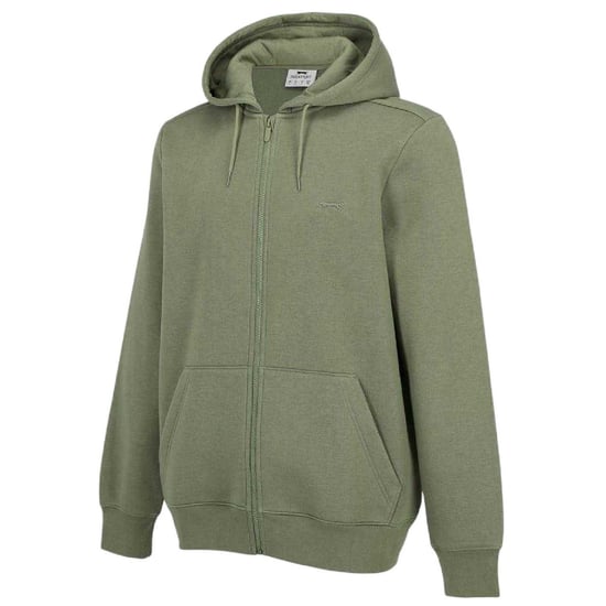 Slazenger Heren Polycotton Full Zip Hoodie (Khaki) - Image 3