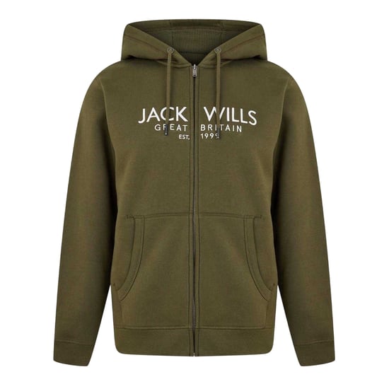 Jack Wills Mens Pinebrook Graphic Full Zip Hoodie (Leaf) - Image 2