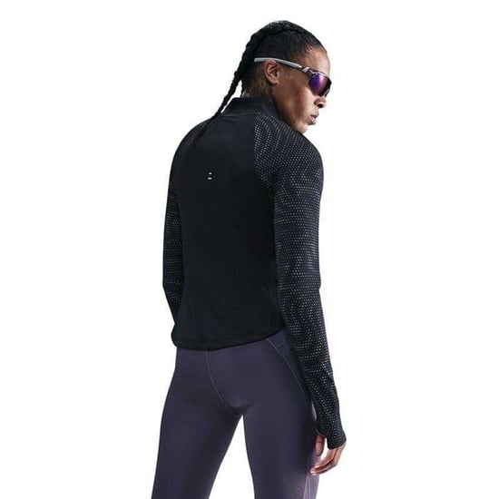 Nike Dames-T-shirt met raglanmouwen en lange mouwen (Zwart/Zilver) - Image 3