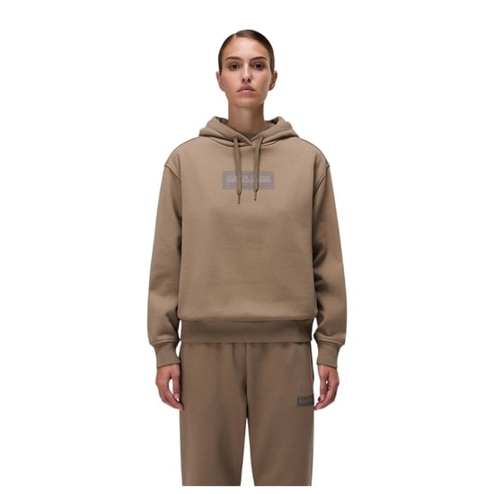 Napapijri Womens/Ladies Box Logo Cotton Blend Hoodie (Rock) - Image 3
