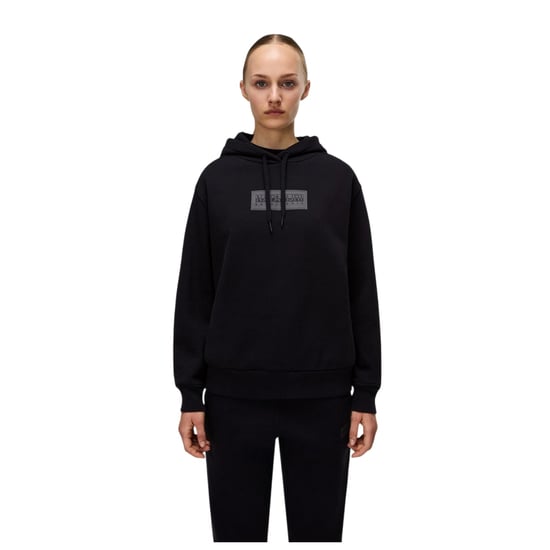 Napapijri Womens/Ladies Box Logo Cotton Blend Hoodie (Black) - Image 1