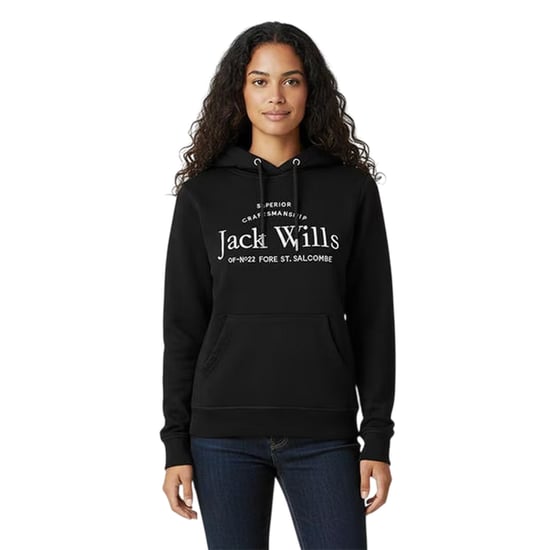 Jack Wills Womens/Ladies Graphic Logo Hoodie (Black) - Image 4