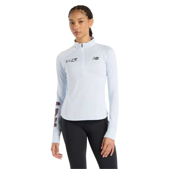 New Balance Sportief hardloopshirt met opschrift voor dames (Lichtblauw) - Image 1