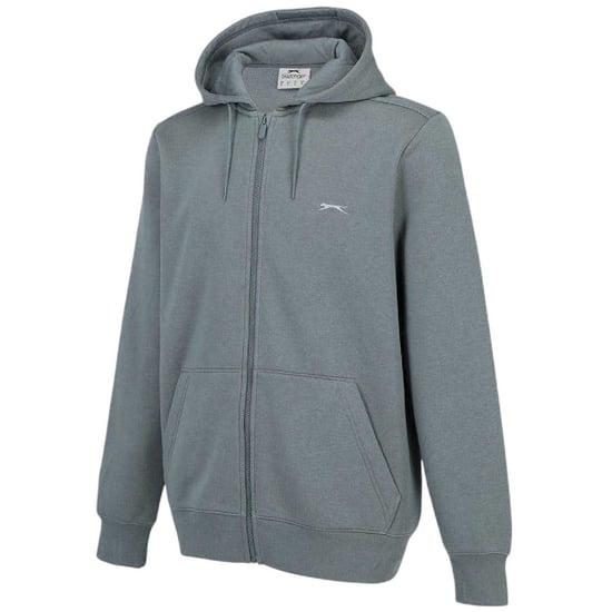 Slazenger Heren Polycotton Full Zip Hoodie (Leisteengrijs) - Image 3