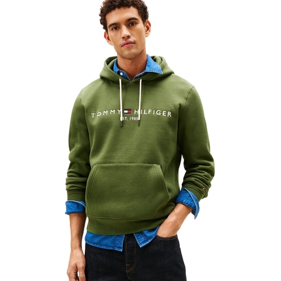 Tommy Hilfiger Mens Logo Hoodie (Pine Green) - Image 1