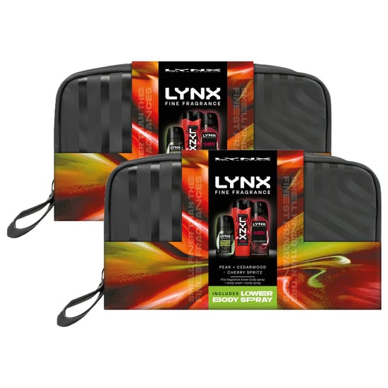 LYNX Fine Fragrance Cherry Spritz Washbag Collection Gift Set 3 piece, Pack of 2 - Image 1