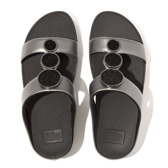 FitFlop Halo bead-circle metallic h-bar slides - Image 3