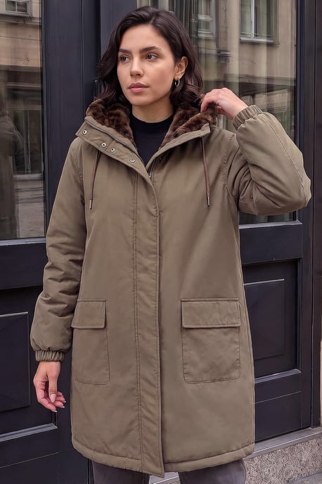 Animal Faux Fur Parka Coat - Image 3