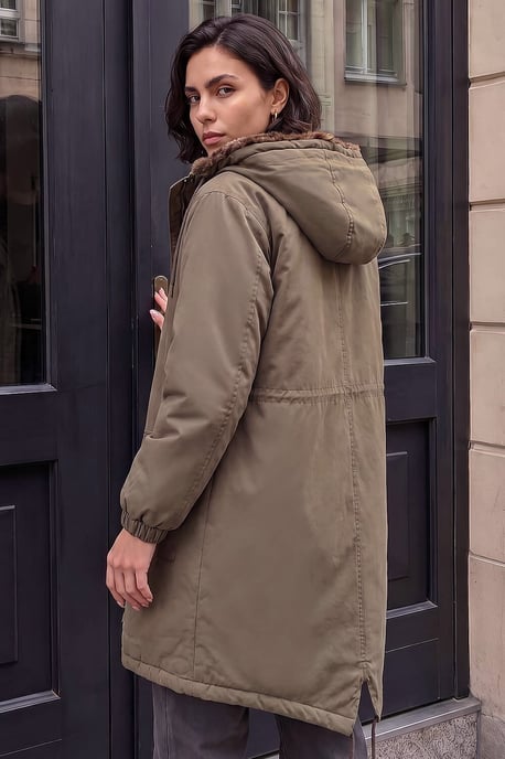 Animal Faux Fur Parka Coat - Image 4