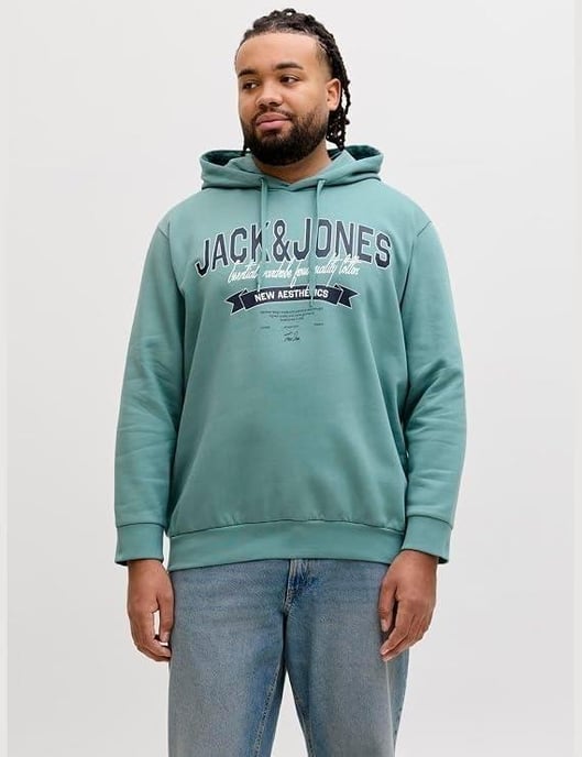 JACK & JONES Mens Big & Tall Plus Size Sweat Hoodie - Image 1