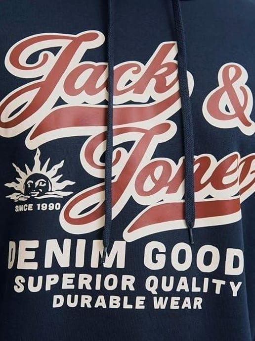 JACK & JONES Mens Big & Tall Plus Size Sweat Hoodie - Image 3