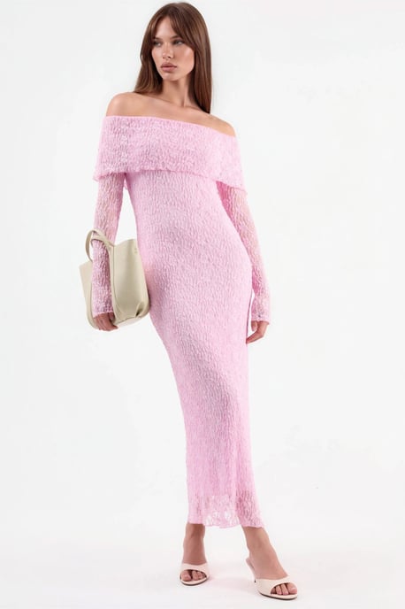 Avtagbar Jacquard Bodycon Midi-klänning - Image 1