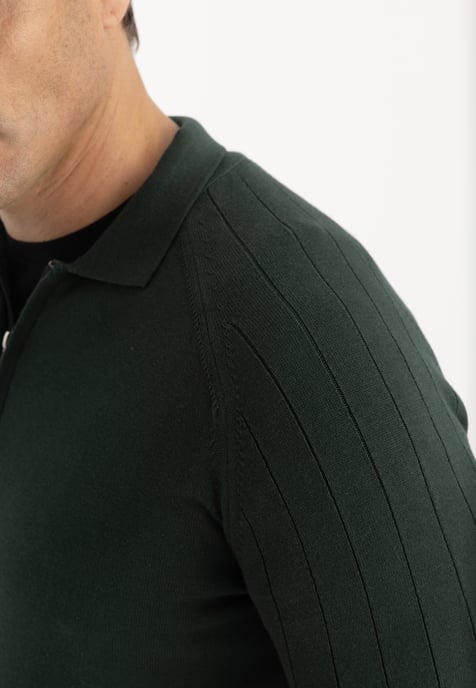 Pullover Polo Collar Zip Up Pullover - Image 4