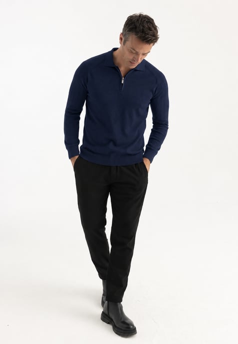 Pullover Polo Collar Zip Up Pullover - Image 2