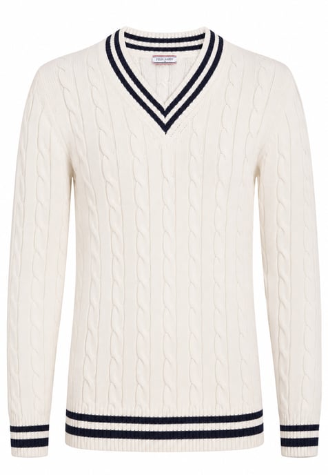 Pullover V-Neck Cable Knit Pullover - Image 1