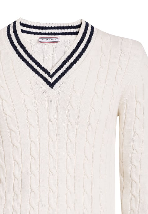 Pullover V-Neck Cable Knit Pullover - Image 2