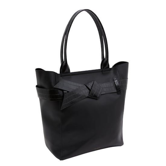 Ted Baker Croc Effect Knot Bow Black Tote Bag - Image 3