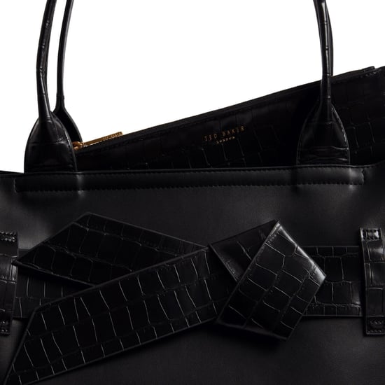 Ted Baker Croc Effect Knot Bow Black Tote Bag - Image 5